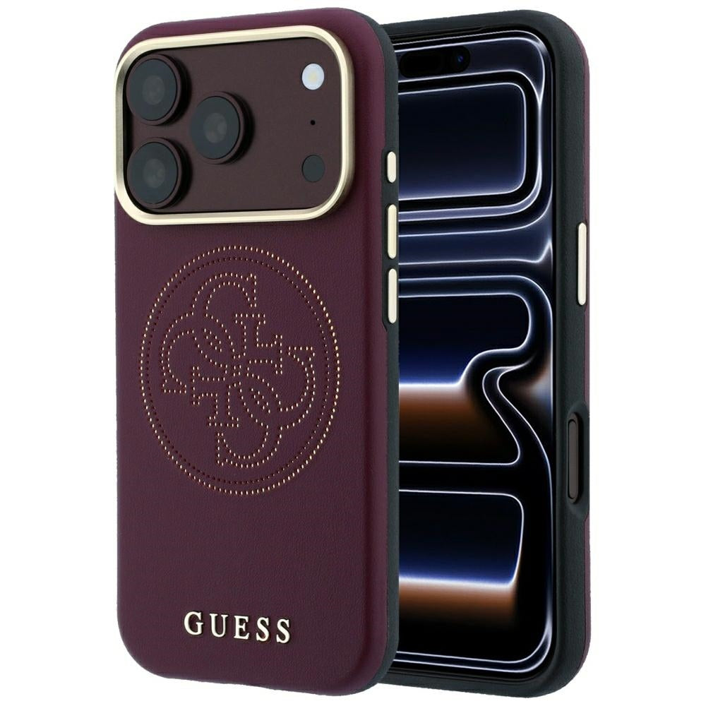 Custodia MagSafe per Apple iPhone 18 Pro Max / 17 Pro Max, Guess, Perforata 4G, Vinaccia