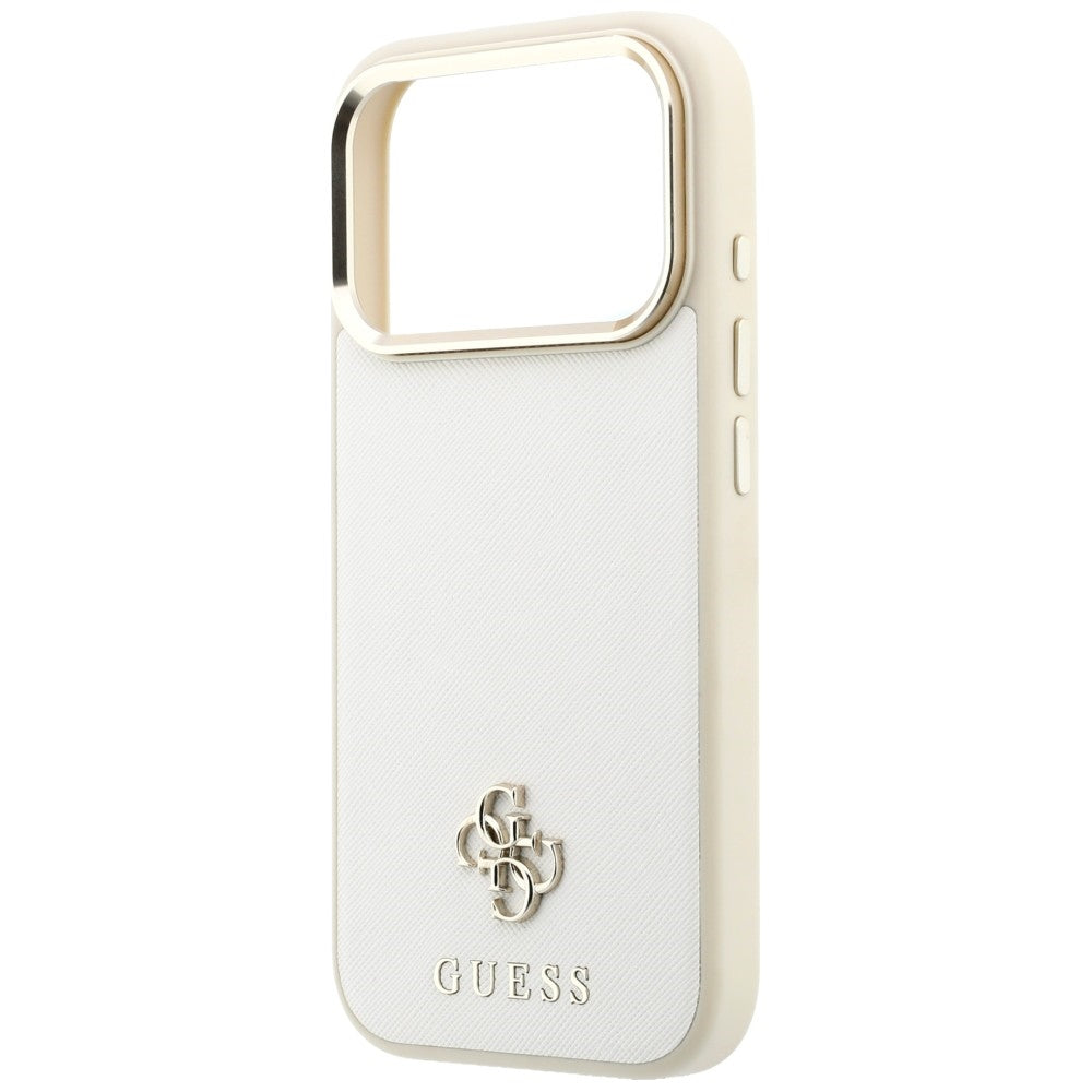 Custodia MagSafe per Apple iPhone 18 Pro Max / 17 Pro Max, Guess, Saffiano Small 4G Classic, Beige