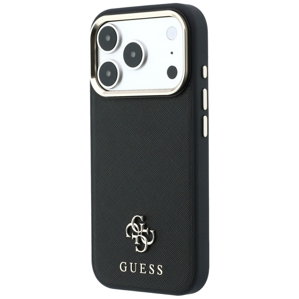 Custodia MagSafe per Apple iPhone 18 Pro Max / 17 Pro Max, Guess, Saffiano Small 4G Classic, Nera