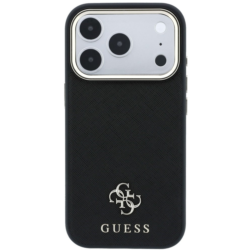 Custodia MagSafe per Apple iPhone 18 Pro Max / 17 Pro Max, Guess, Saffiano Small 4G Classic, Nera