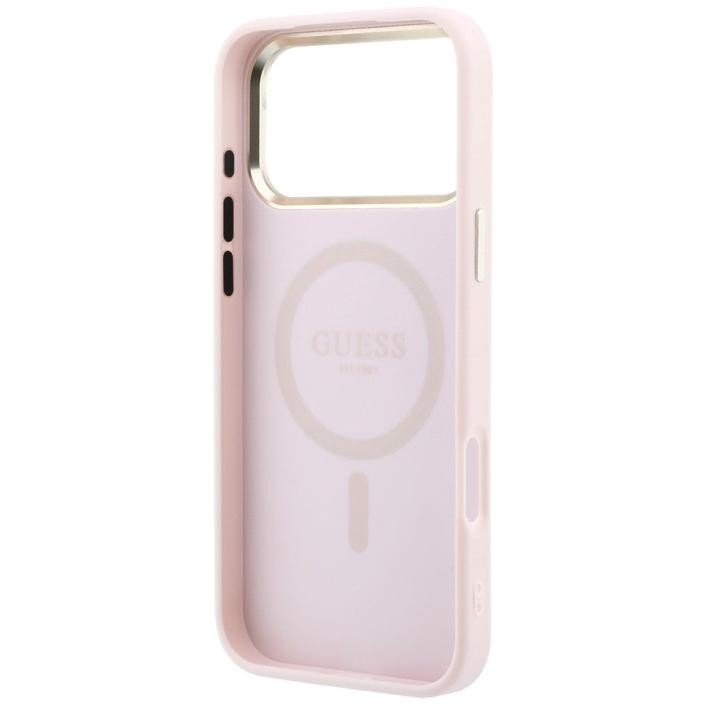 Custodia MagSafe per Apple iPhone 18 Pro Max / 17 Pro Max, Guess, Saffiano Small 4G Classic, Rosa