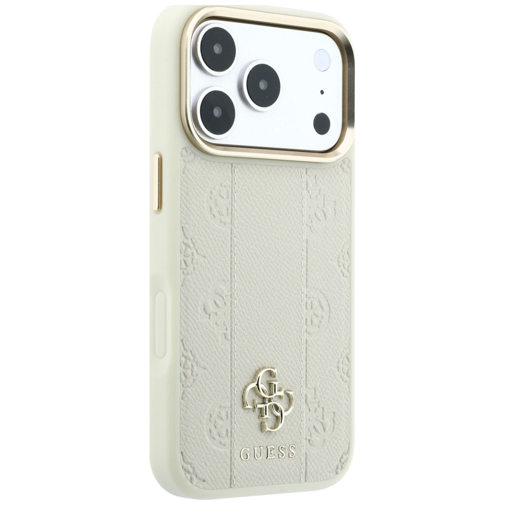 MagSafe Case for Apple iPhone 18 Pro Max / 17 Pro Max, Guess, Stripe Peony 4G, Beige