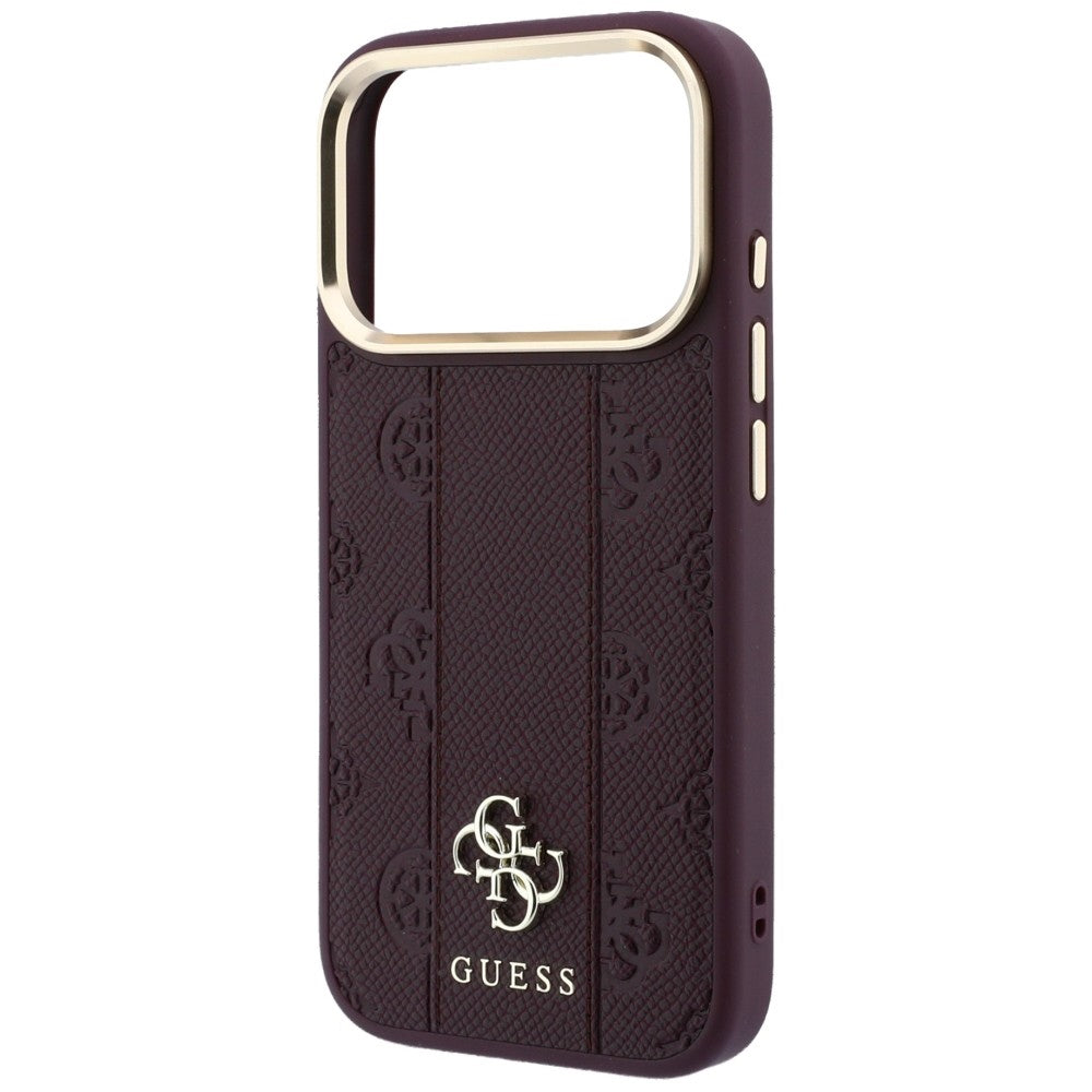 Custodia MagSafe per Apple iPhone 18 Pro Max / 17 Pro Max, Guess, Stripe Peony 4G, Vinaccia