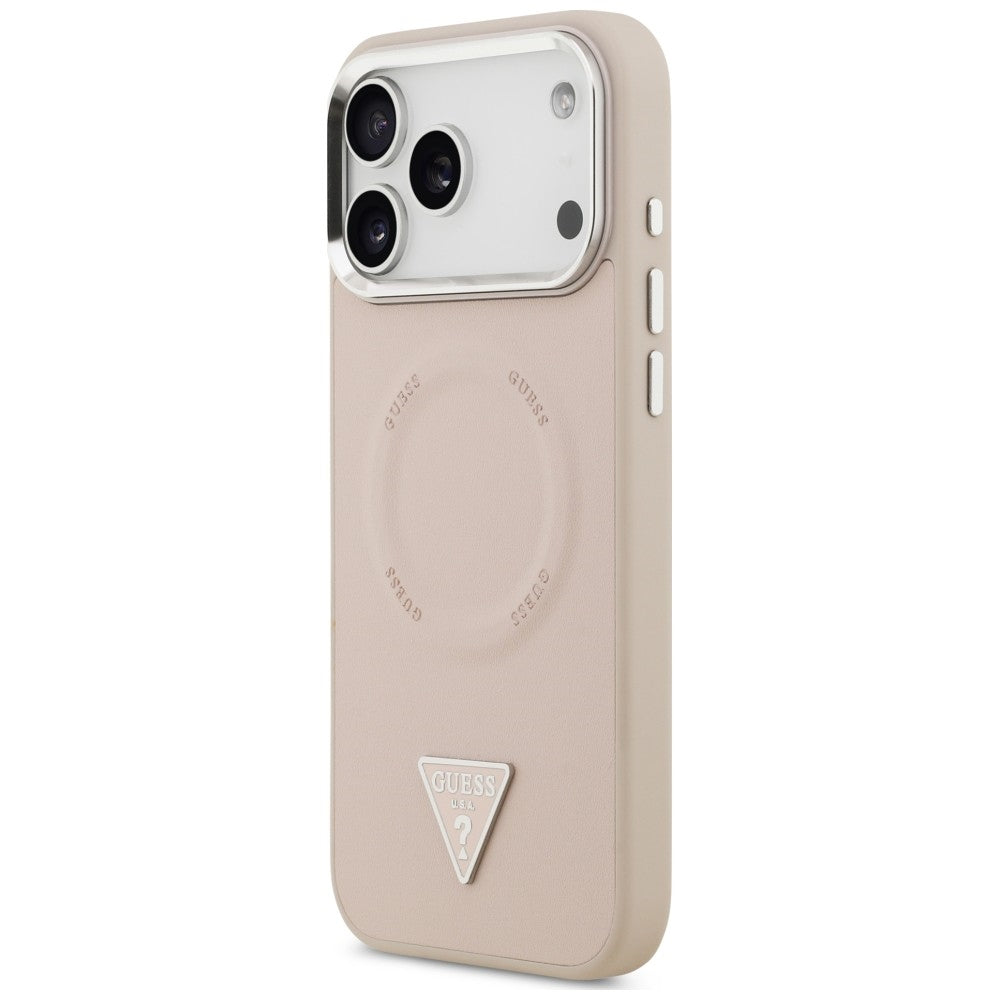Custodia MagSafe per Apple iPhone 18 Pro Max / 17 Pro Max, Guess, Triangle Logo, Rosa