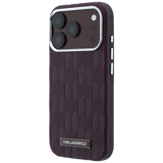 Custodia MagSafe per Apple iPhone 18 Pro Max / 17 Pro Max, Karl Lagerfeld, Logo in resina monocromatica granulata, Vinaccia