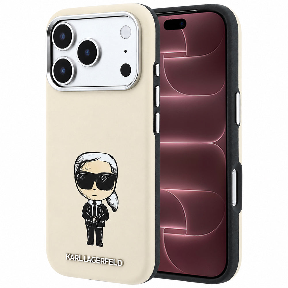 MagSafe Case for Apple iPhone 18 Pro Max / 17 Pro Max, Karl Lagerfeld, Ikonik Sketch, Beige