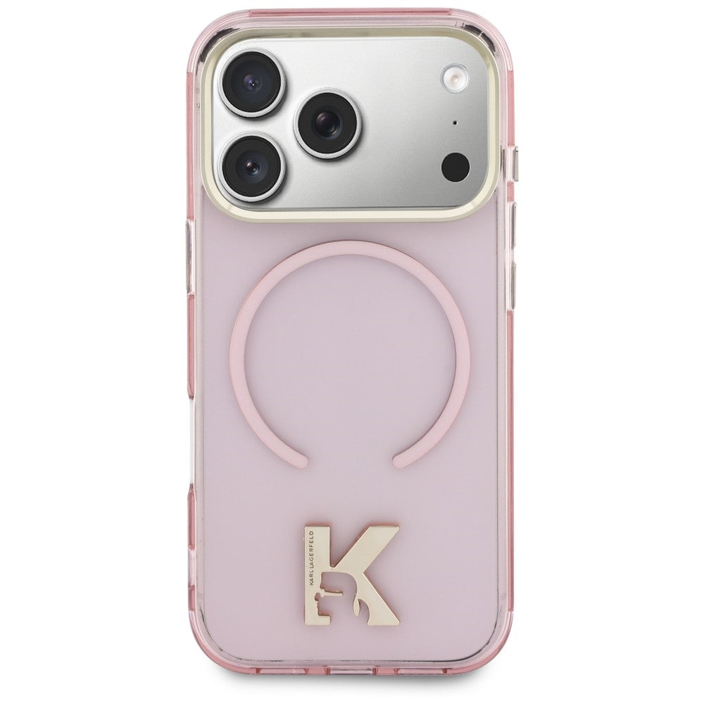 Custodia MagSafe per Apple iPhone 18 Pro Max / 17 Pro Max, Karl Lagerfeld, IML Karl Head Logo, rosa