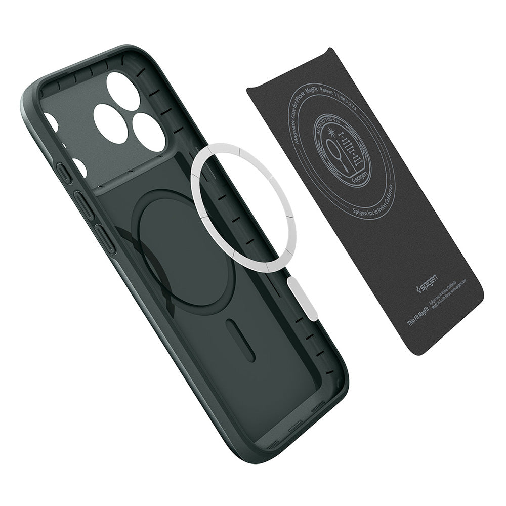 Custodia MagSafe per Apple iPhone 18 Pro Max / 17 Pro Max, Spigen, Thin Fit, Verde ACS12106