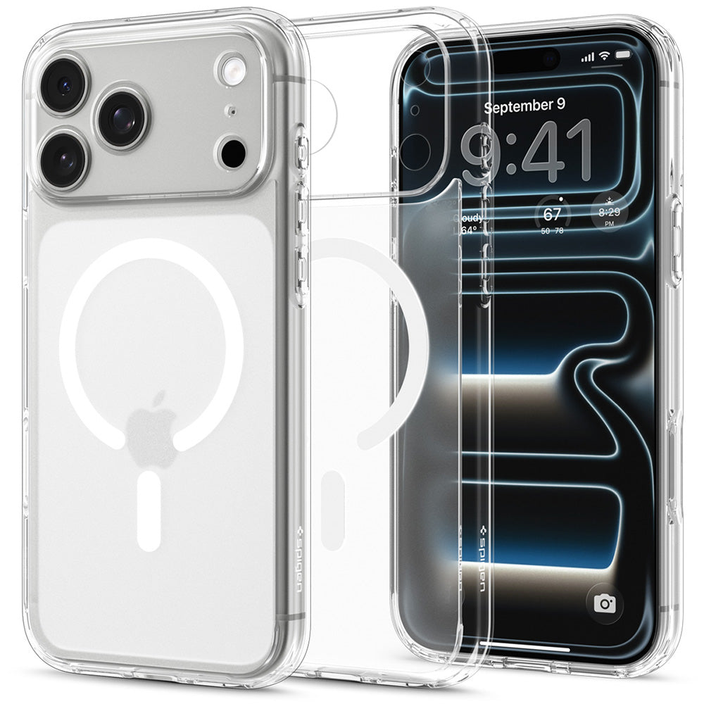 Custodia MagSafe per Apple iPhone 18 Pro Max / 17 Pro Max, Spigen, Ultra Hybrid, Bianco Satinato ACS12124