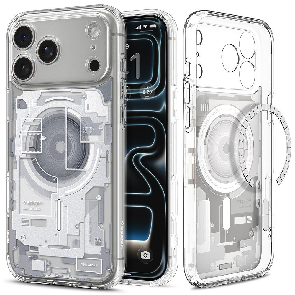 Custodia MagSafe per Apple iPhone 18 Pro Max / 17 Pro Max, Spigen, Ultra Hybrid Zero One, Bianca ACS12126