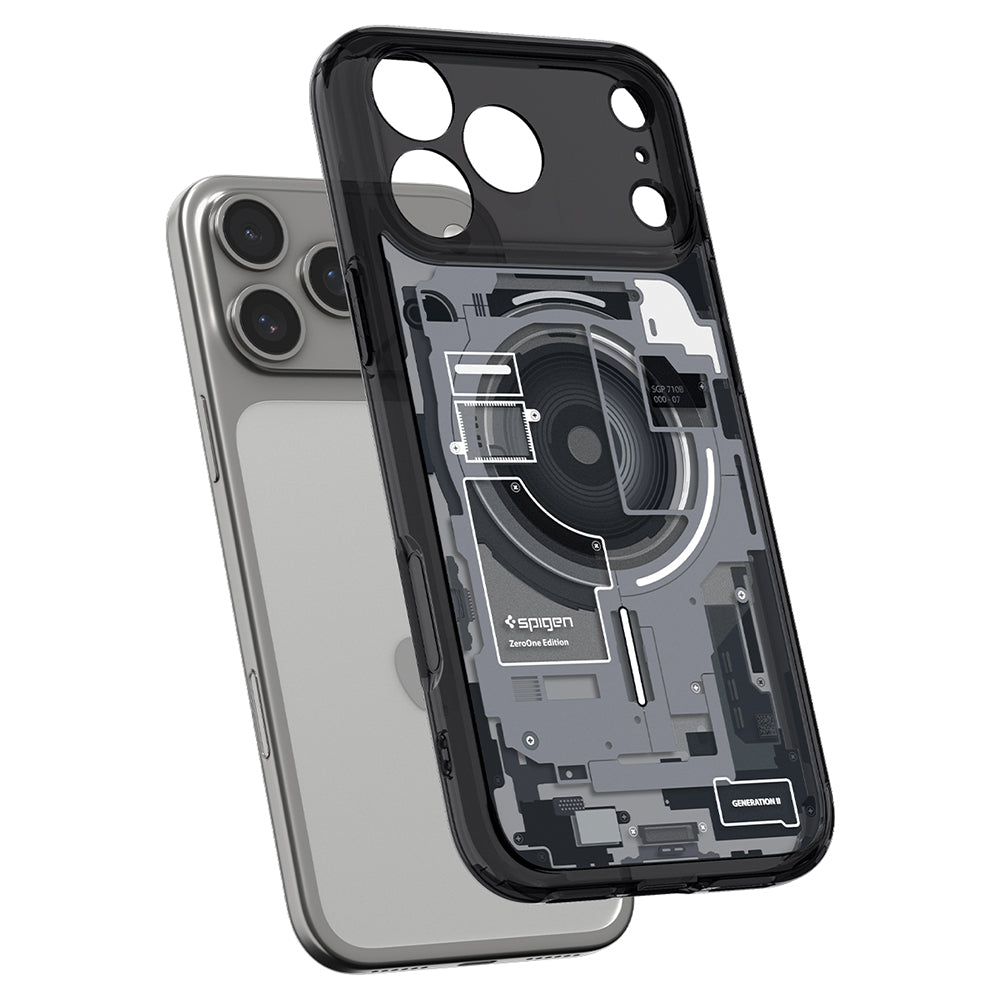 Custodia MagSafe per Apple iPhone 18 Pro Max / 17 Pro Max, Spigen, Ultra Hybrid Zero One, Nera ACS12128