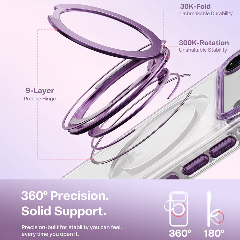Custodia MagSafe per Apple iPhone 18 Pro Max / 17 Pro Max, Torras, Ostand O3 Light, Viola