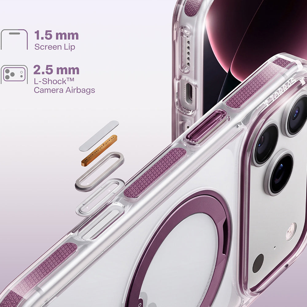 Custodia MagSafe per Apple iPhone 18 Pro Max / 17 Pro Max, Torras, Ostand O3 Light, Viola