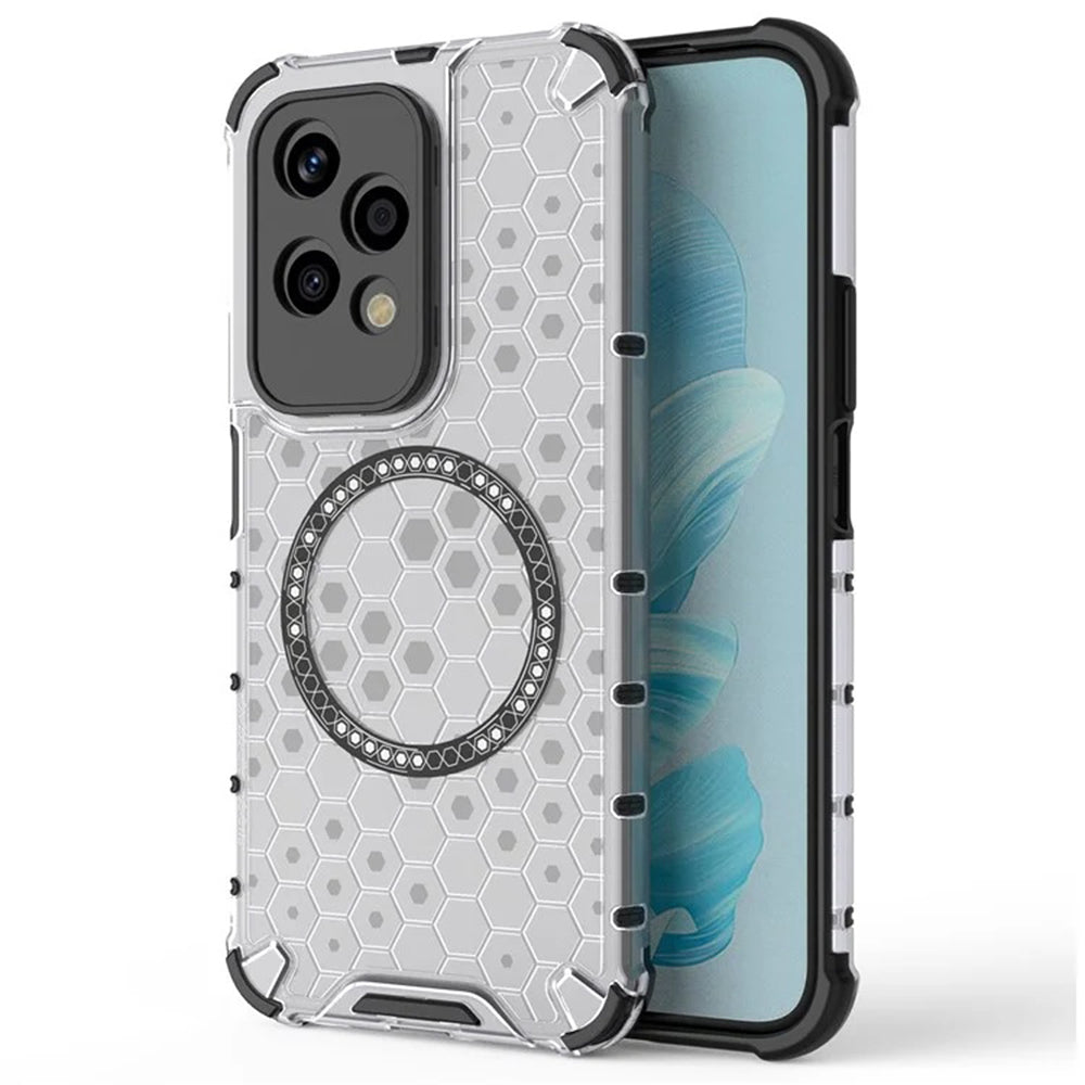 Custodia MagSafe per Honor 200 Lite, Techsuit, HoneyComb Shield, Bianca