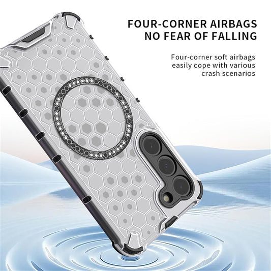 Custodia MagSafe per Honor X9c / Magic7 Lite, Techsuit, HoneyComb Shield, Bianca