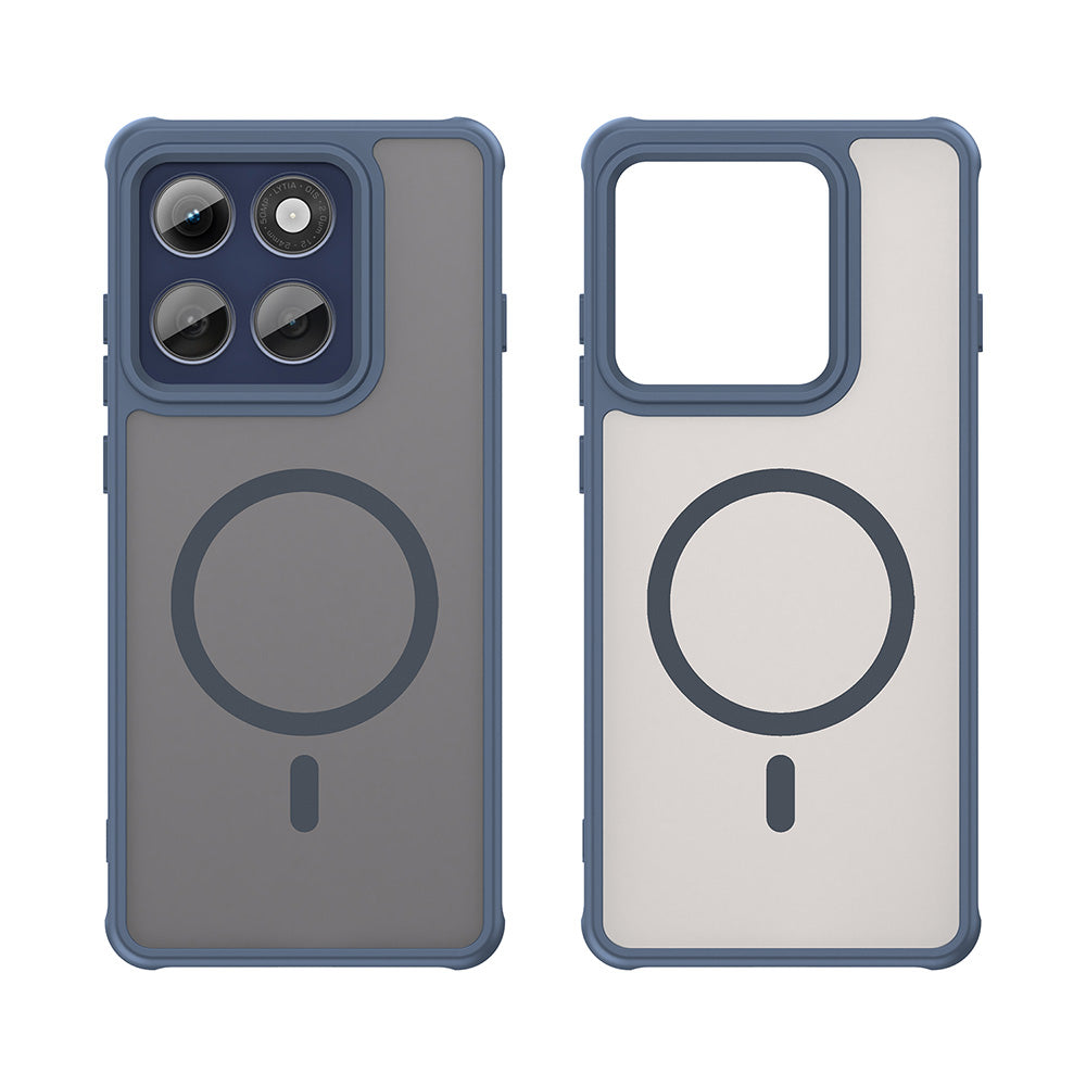 Custodia MagSafe per Motorola Edge 60 Pro, Techsuit, HaloFrost II (Foro Grande per Obiettivo), Blu Marino