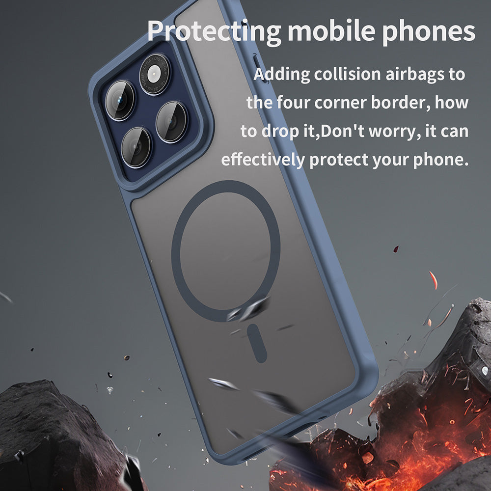 Custodia MagSafe per Motorola Edge 60 Pro, Techsuit, HaloFrost II (Foro Grande per Obiettivo), Blu Marino
