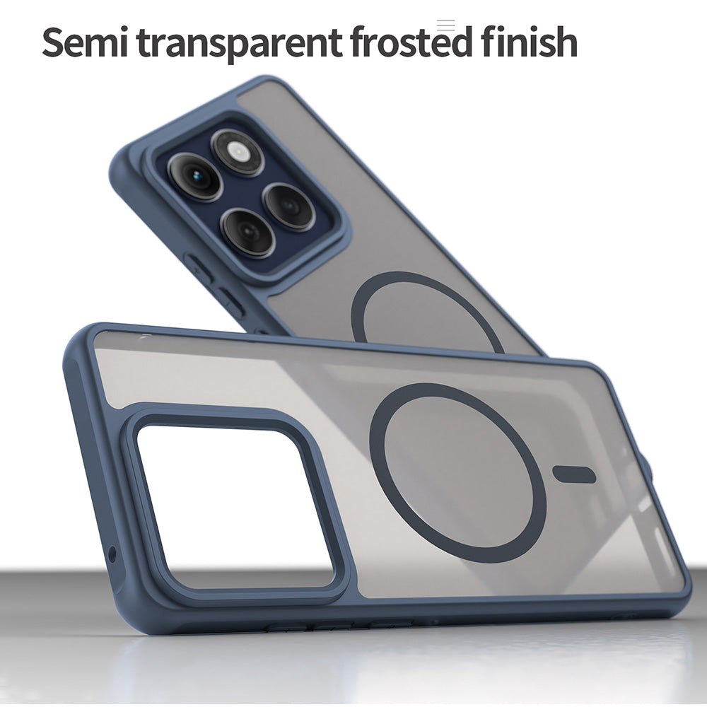 Custodia MagSafe per Motorola Edge 60 Pro, Techsuit, HaloFrost II (Foro Grande per Obiettivo), Blu Marino