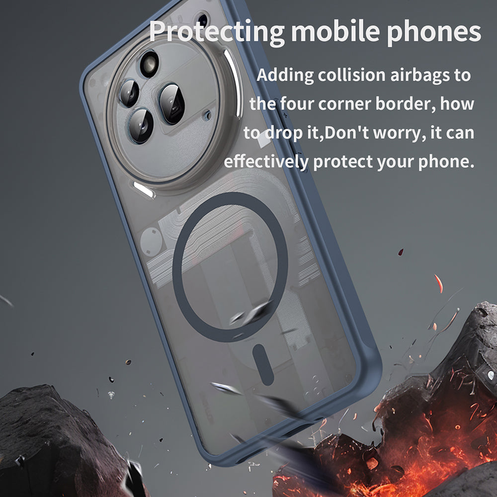 Custodia MagSafe per Nothing Phone (3a) Pro, Techsuit, HaloFrost II, Blu Navy
