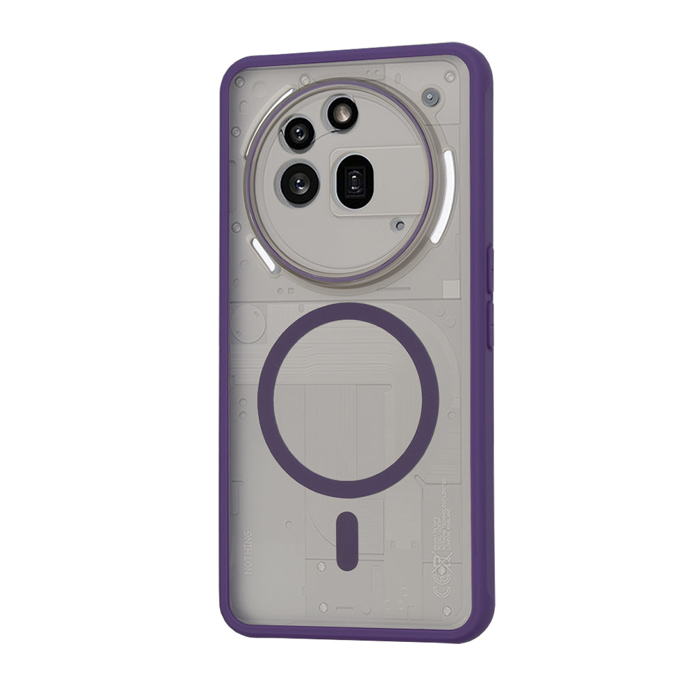 Custodia MagSafe per Nothing Phone (3a) Pro, Techsuit, HaloFrost, Viola Scuro