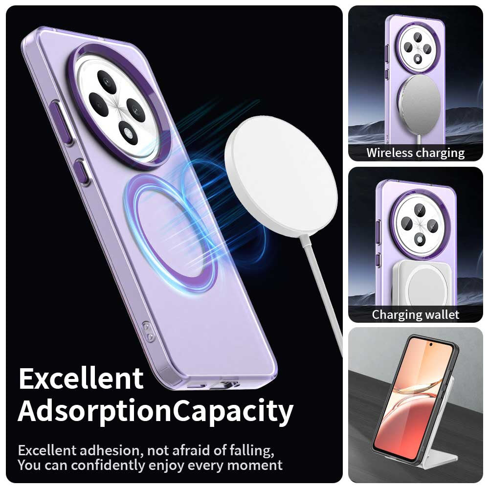 Custodia MagSafe per Oppo Reno12 FS 5G / Reno12 FS 4G / Reno12 F 4G / Reno12 F, Techsuit, CandyCase, Viola