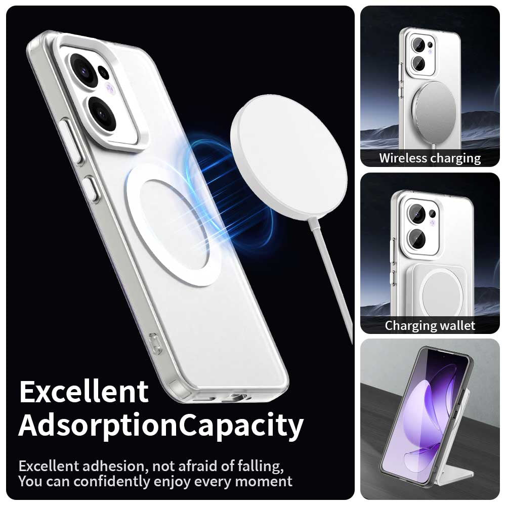Custodia MagSafe per Oppo Reno13 FS 5G / Reno13 F 4G / Reno13 F, Techsuit, CandyCase, Bianca