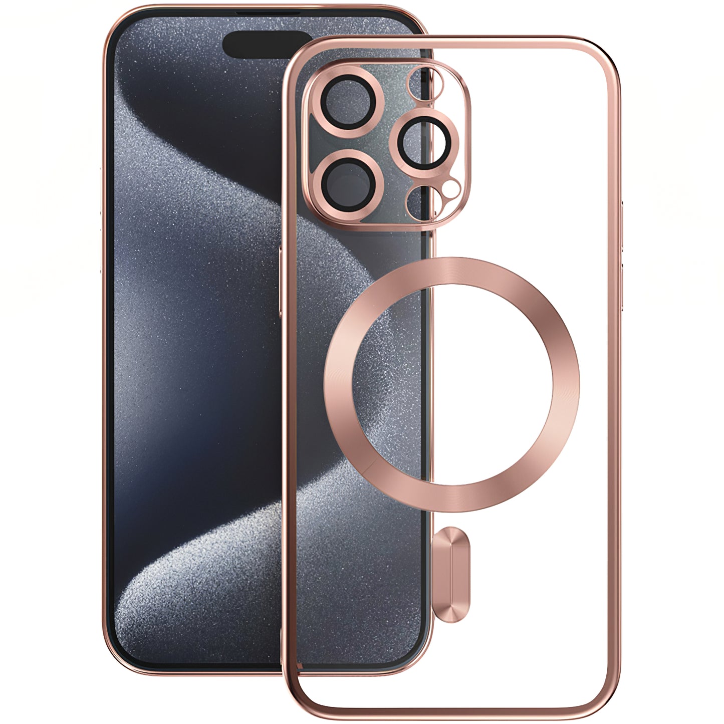 Custodia MagSafe per Samsung Galaxy S24 Ultra S928, Vmax, placcatura, oro rosa