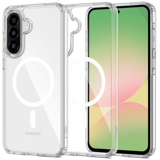 Custodia MagSafe per Samsung Galaxy A56 A566, Tech-Protect, Flexair Hybrid, Trasparente