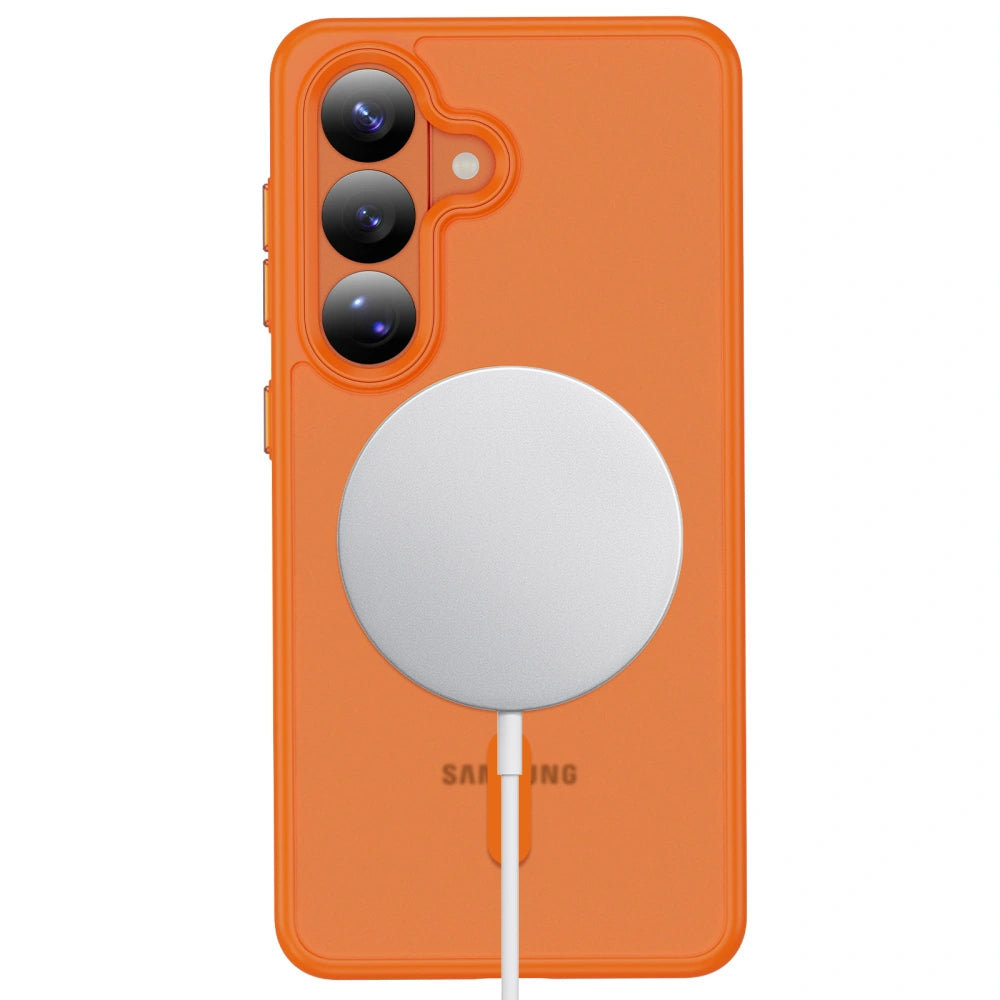 Custodia MagSafe per Samsung Galaxy S26 S942, Tech-Protect, Magmat, Arancione Opaco