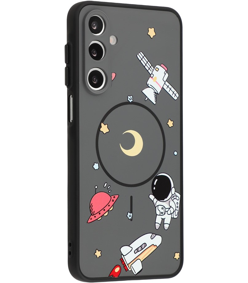 Custodia MagSafe per Samsung Galaxy S25 Ultra S938, OEM, Astronauta Cartoon, Nera