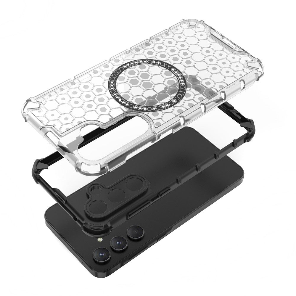 Custodia MagSafe per Samsung Galaxy S25 Ultra S938, Techsuit, HoneyComb Shield, Verde