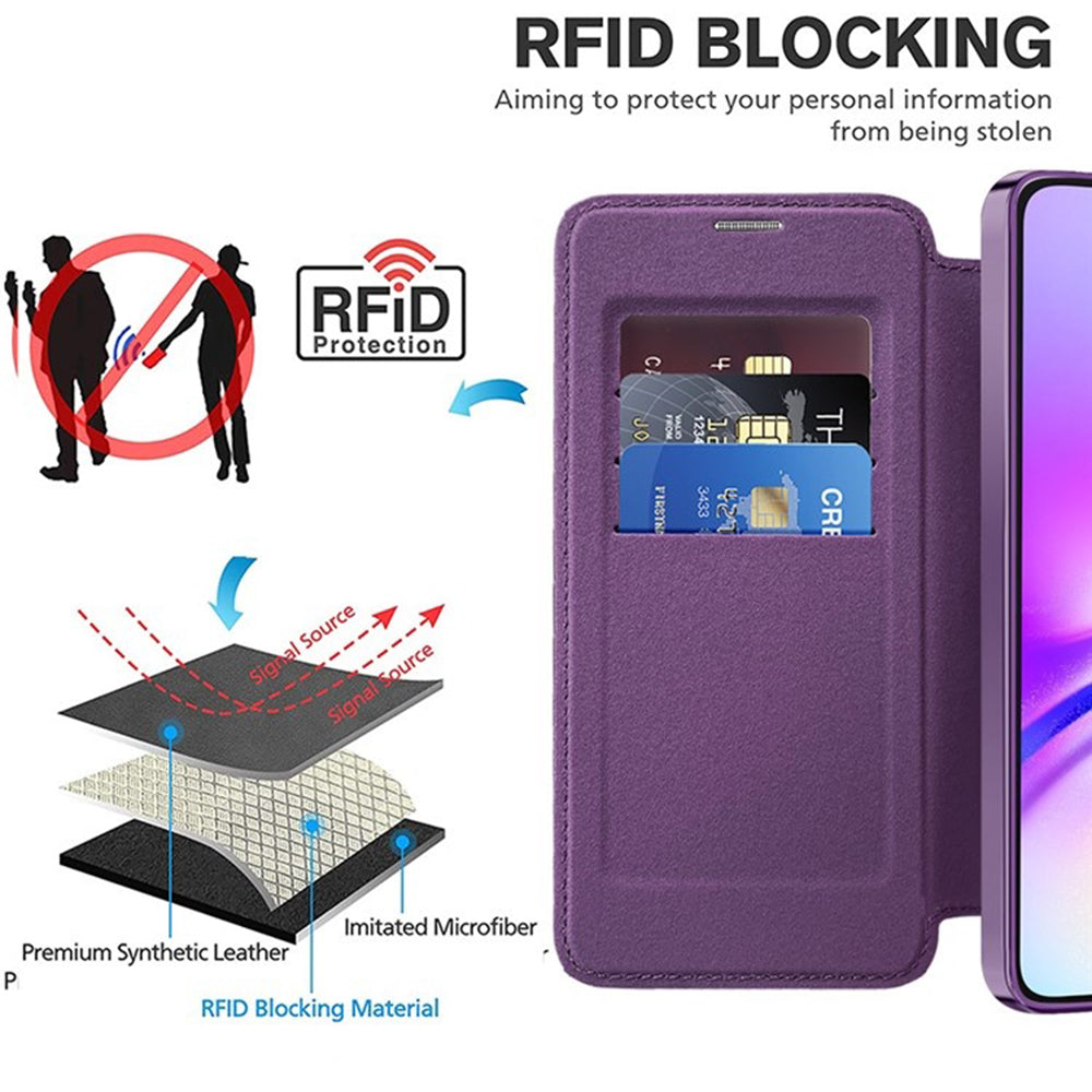 Custodia MagSafe per Samsung Galaxy A05 A055, Techsuit, SmartMag Book, Viola