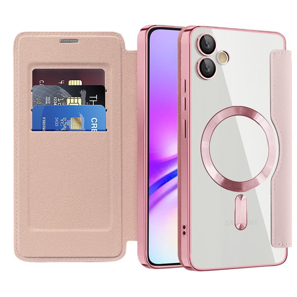 Custodia MagSafe per Samsung Galaxy A05 A055, Techsuit, SmartMag Book, Rosa
