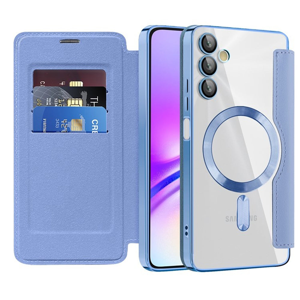 Custodia MagSafe per Samsung Galaxy A05s A057, Techsuit, SmartMag Book, Blu