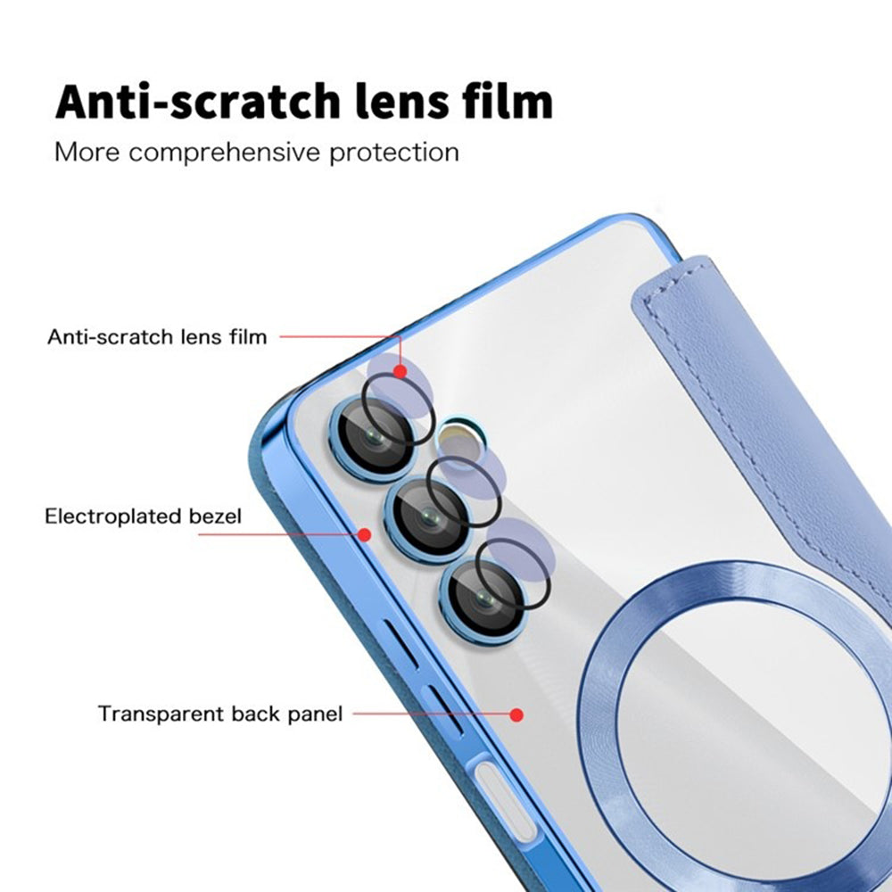 Custodia MagSafe per Samsung Galaxy A05s A057, Techsuit, SmartMag Book, Blu