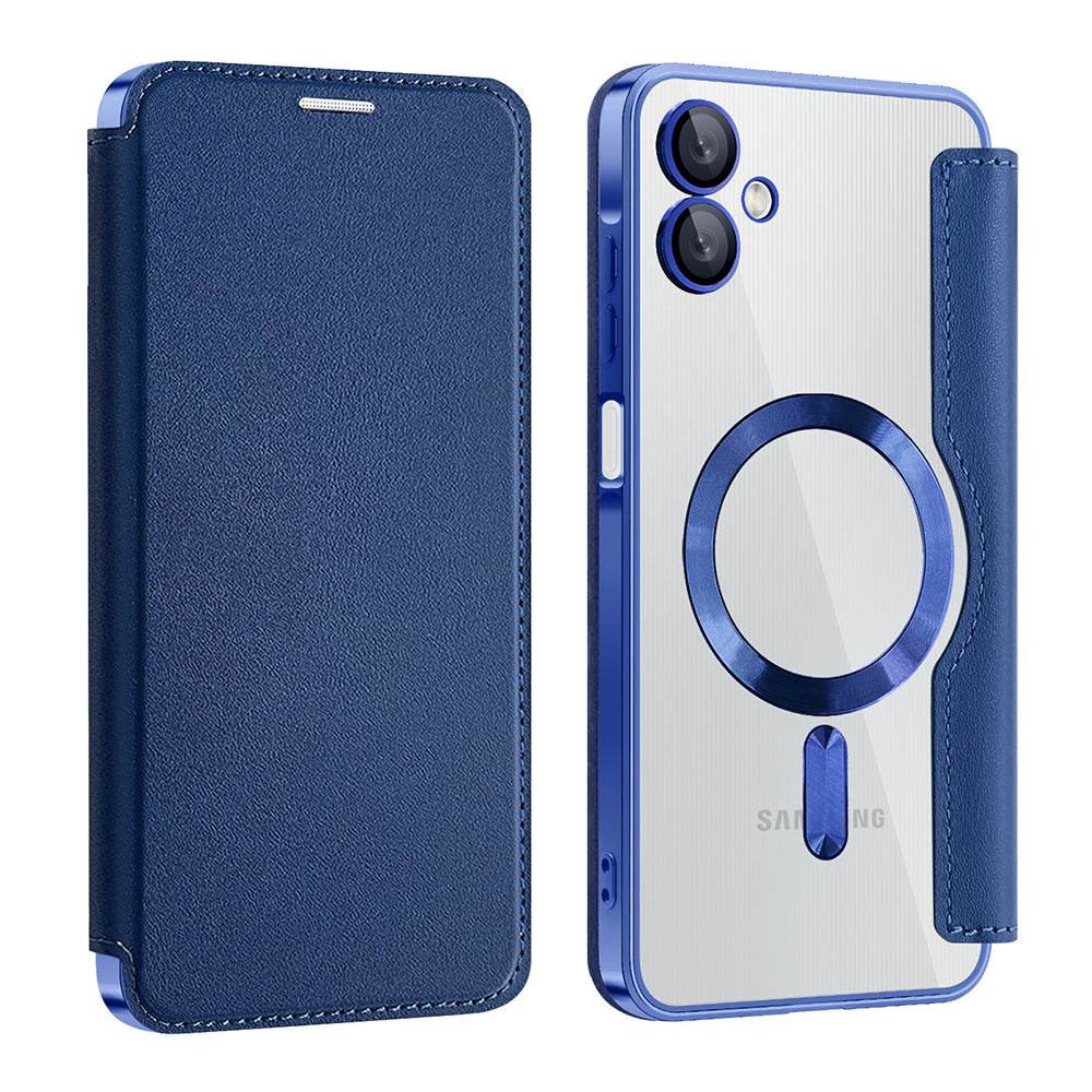 Custodia MagSafe per Samsung Galaxy A06 A065, Techsuit, SmartMag Book, Blu