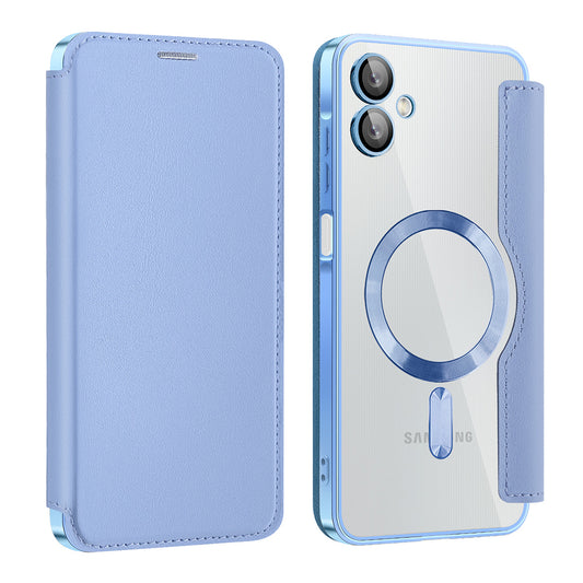 Custodia MagSafe per Samsung Galaxy A06 A065, Techsuit, SmartMag Book, Blu