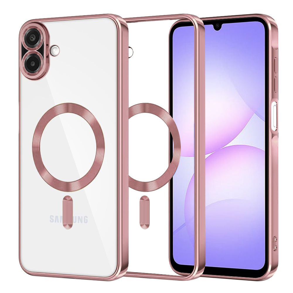 Custodia MagSafe per Samsung Galaxy A07 4G A075, Techsuit, Luxury Crystal, Rosa