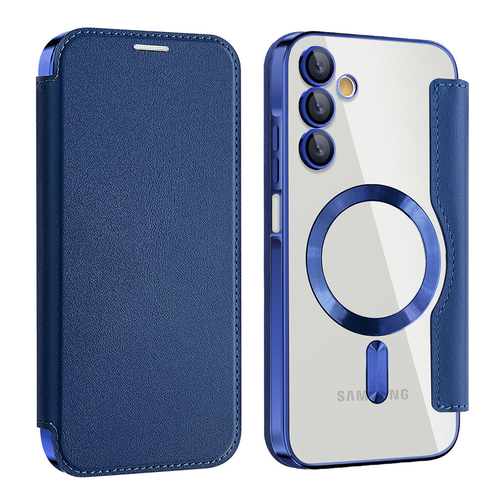 Custodia MagSafe per Samsung Galaxy A15 5G A156 / A15 A155, Techsuit, SmartMag Book, Blu