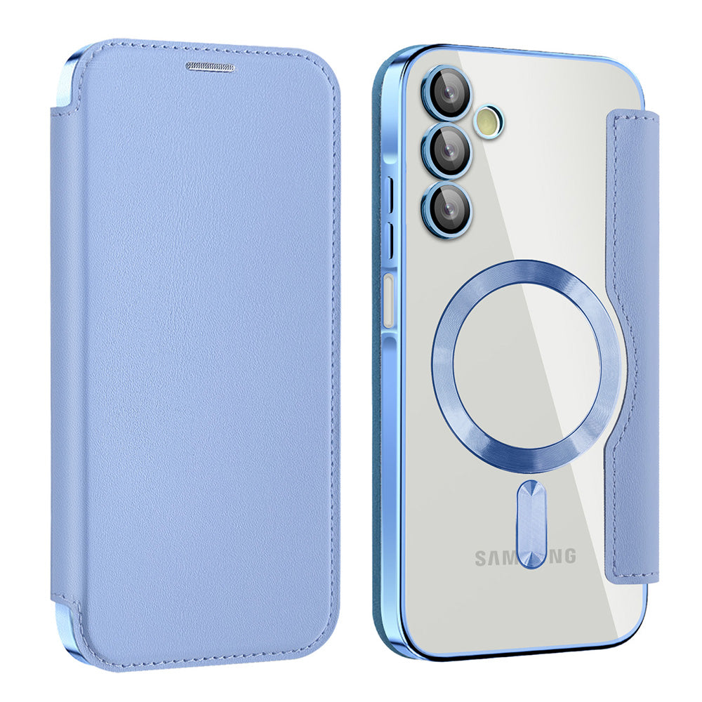 Custodia MagSafe per Samsung Galaxy A15 5G A156 / A15 A155, Techsuit, SmartMag Book, Blu