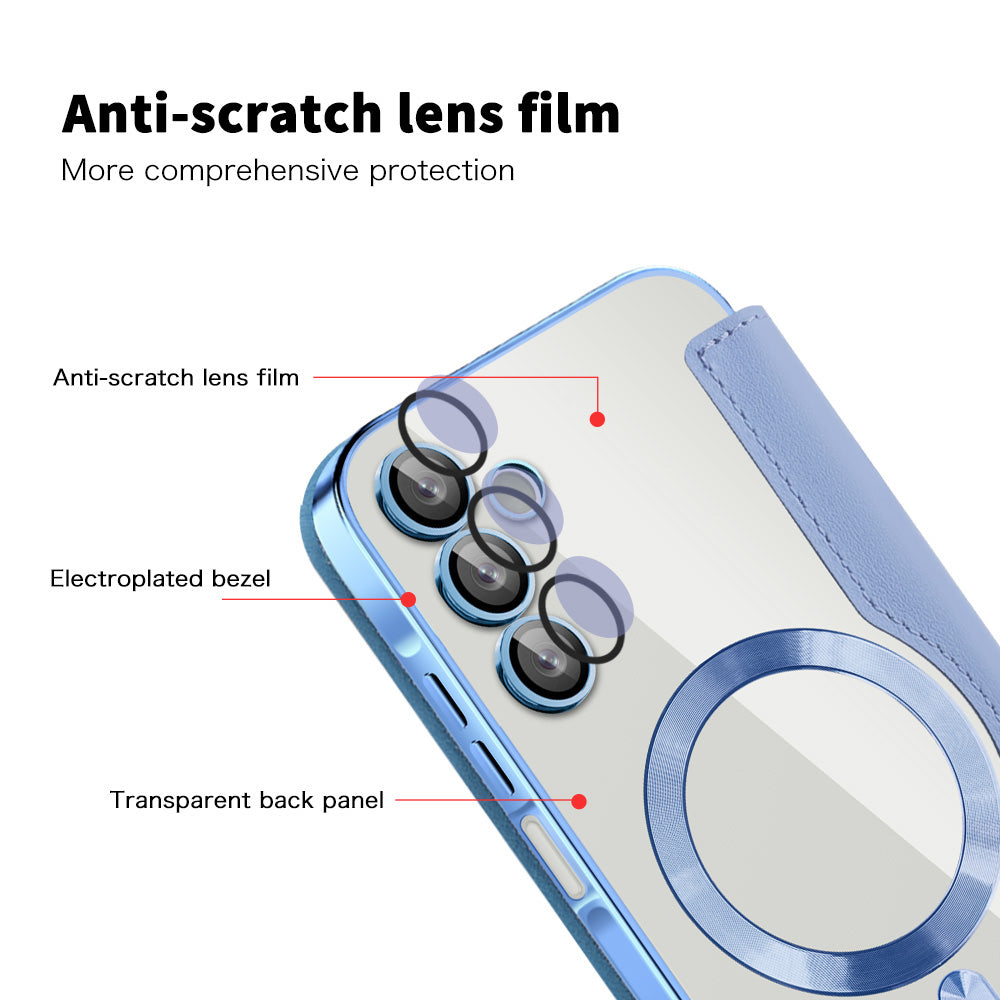 Custodia MagSafe per Samsung Galaxy A15 5G A156 / A15 A155, Techsuit, SmartMag Book, Blu