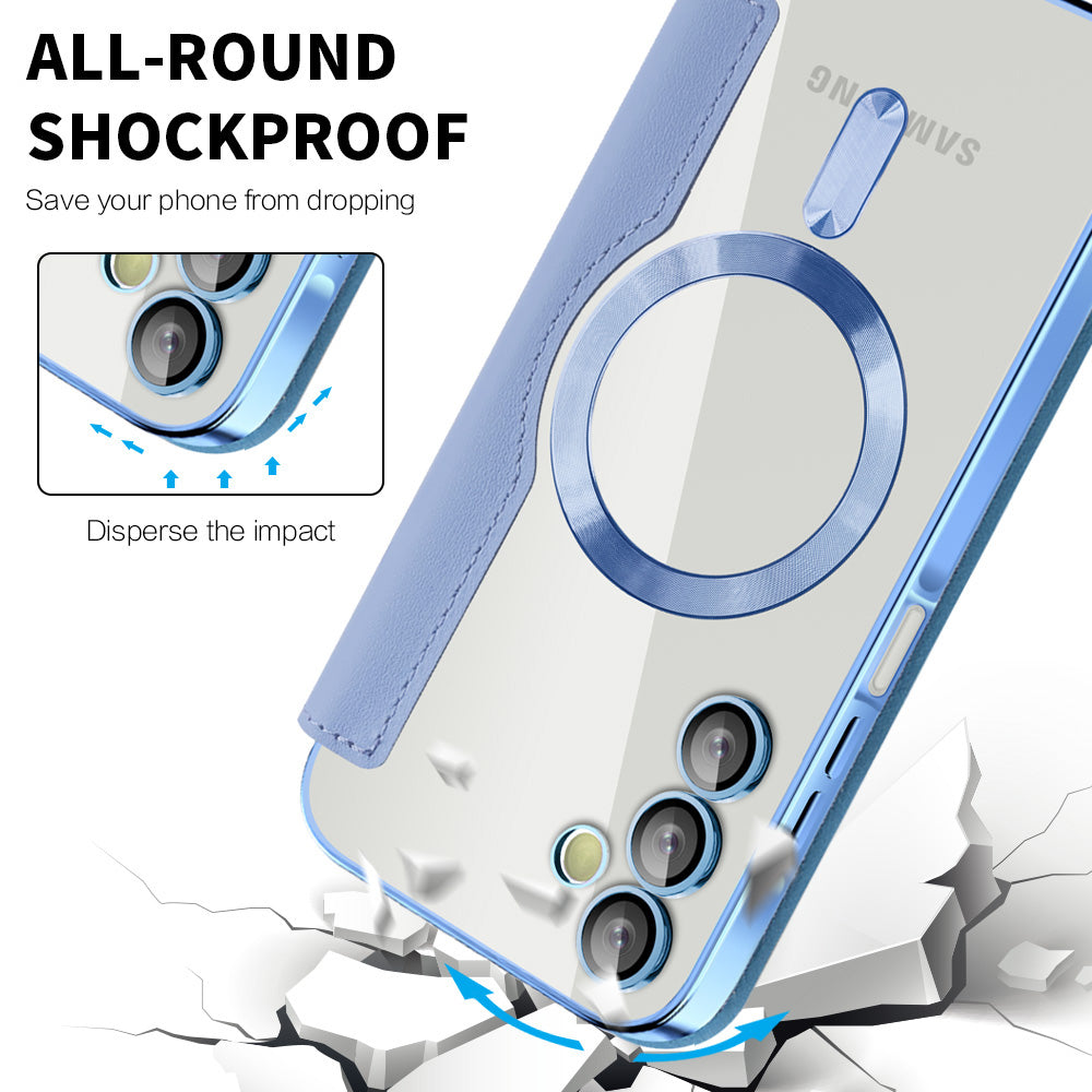 Custodia MagSafe per Samsung Galaxy A15 5G A156 / A15 A155, Techsuit, SmartMag Book, Blu