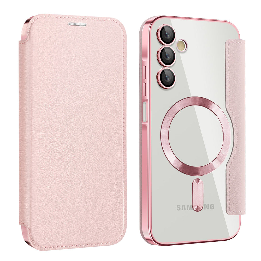Custodia MagSafe per Samsung Galaxy A15 5G A156 / A15 A155, Techsuit, SmartMag Book, Rosa