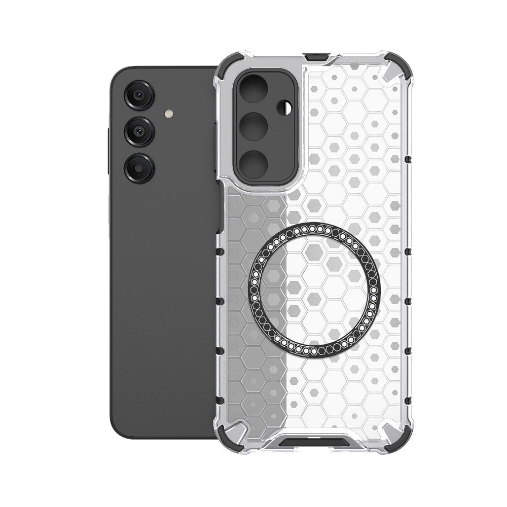 Custodia MagSafe per Samsung Galaxy A16 5G A166 / A16 4G A165, Techsuit, HoneyComb Shield, Bianca