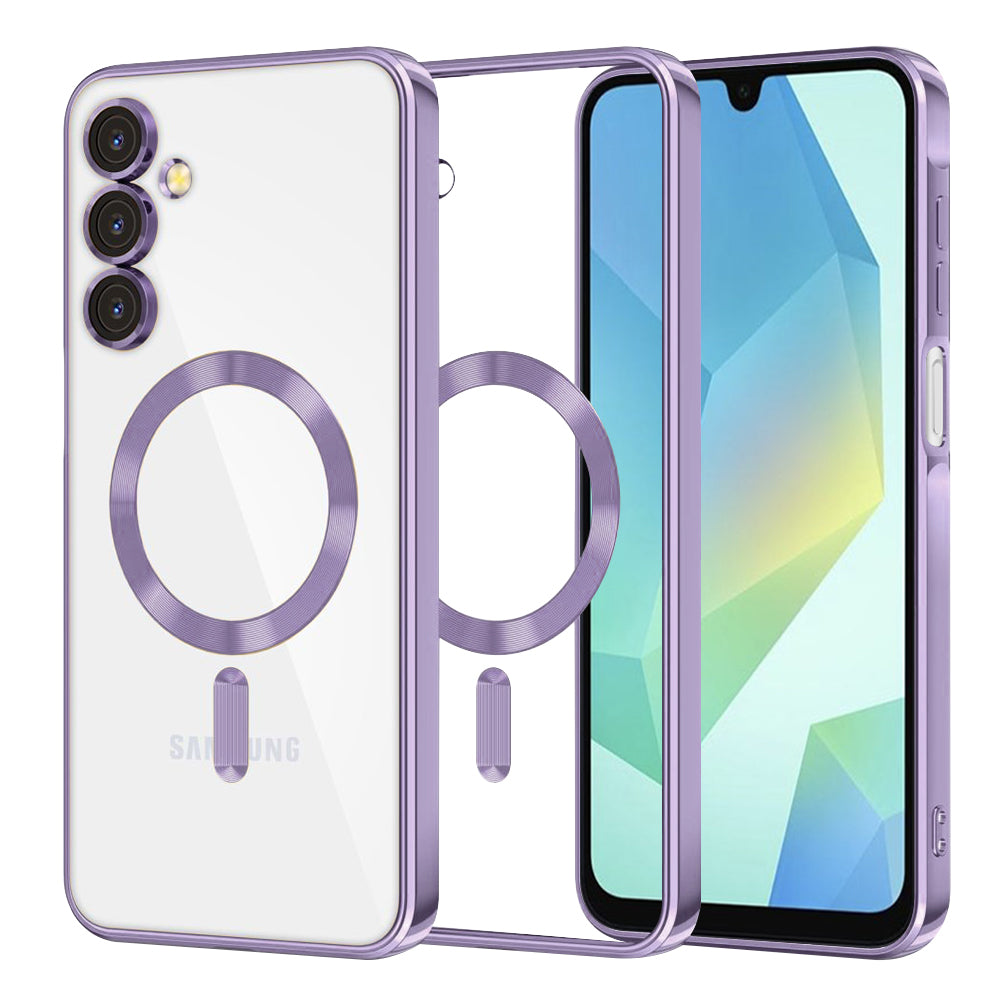 Custodia MagSafe per Samsung Galaxy A16 5G A166 / A16 4G A165, Techsuit, Luxury Crystal, Viola Chiaro