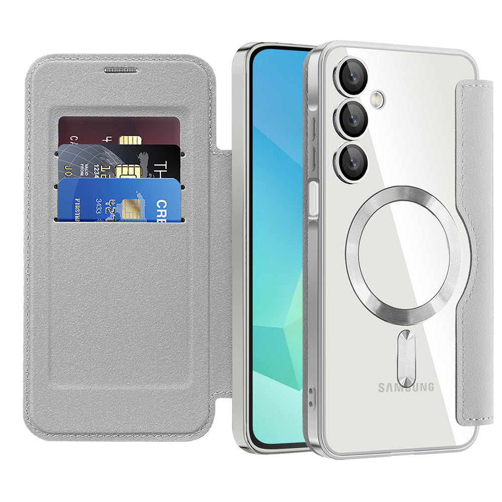 Custodia MagSafe per Samsung Galaxy A16 5G A166 / A16 4G A165, Techsuit, SmartMag Book, Grigio