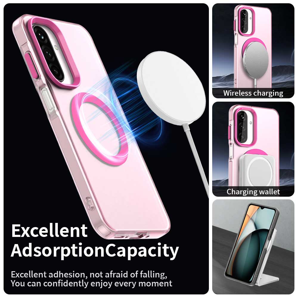Custodia MagSafe per Samsung Galaxy A18 5G A186 / A18 4G A185 / F17 / M17 / A17 4G A175, Techsuit, CandyCase, Rosa