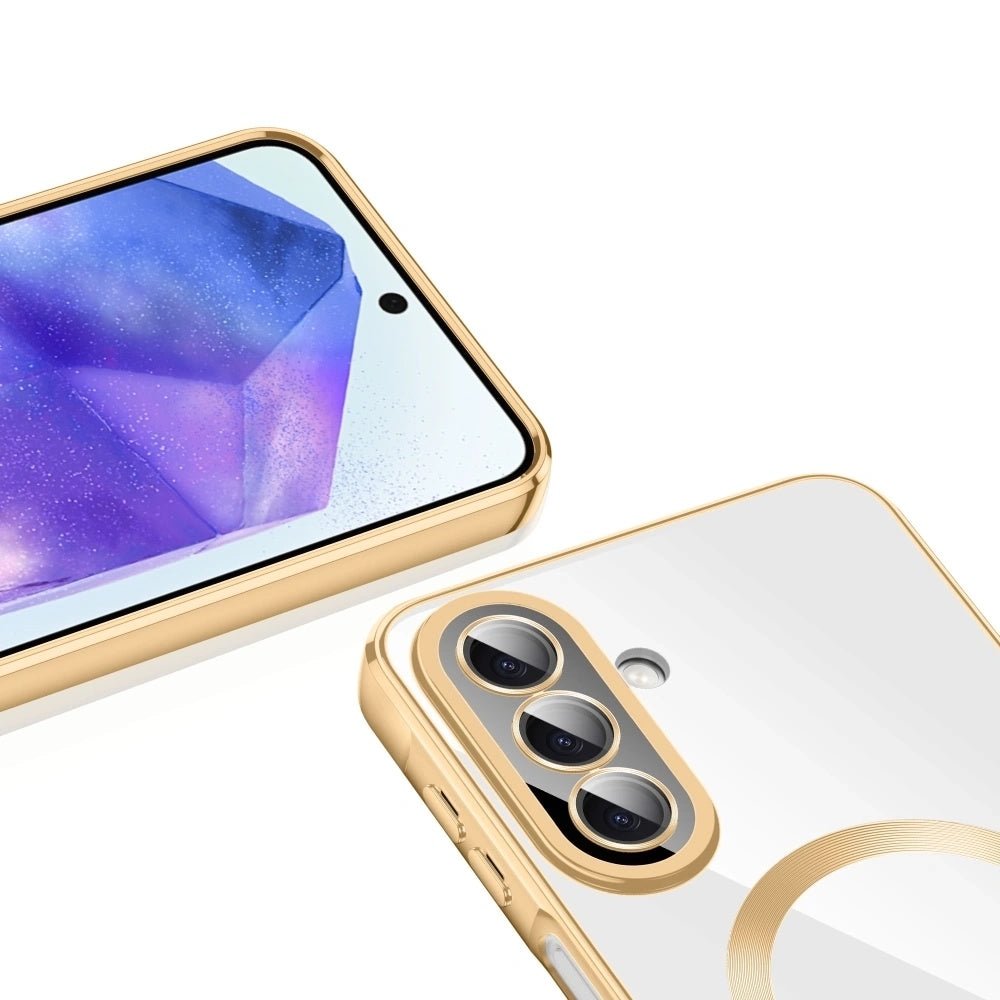 Custodia MagSafe per Samsung Galaxy A27 5G, Techsuit, Luxury Crystal, Blu Scuro