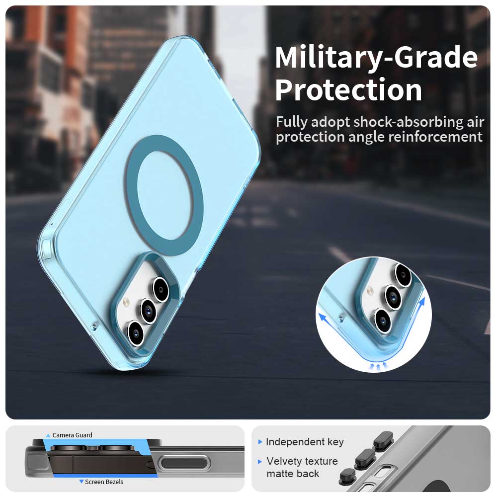 Custodia MagSafe per Samsung Galaxy A35 5G A356, Techsuit, CandyCase, Blu