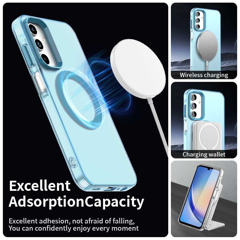 Custodia MagSafe per Samsung Galaxy A35 5G A356, Techsuit, CandyCase, Blu